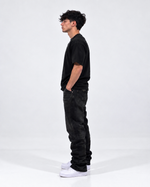 Black acid wash jeans