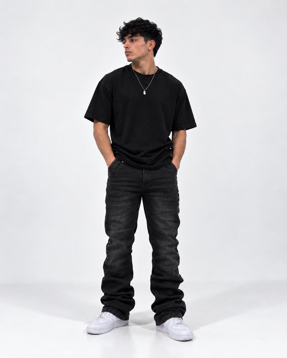 Black diamond flare jeans