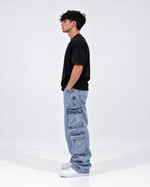 Sky blue cargo jeans