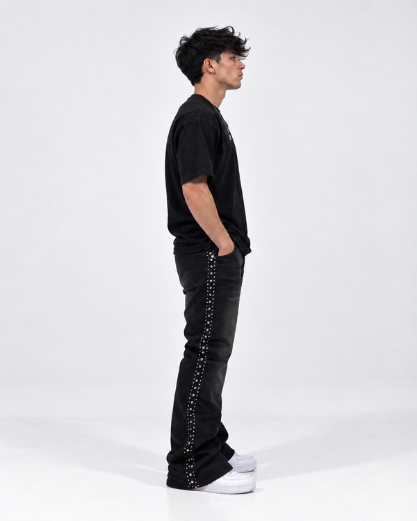Black diamond flare jeans
